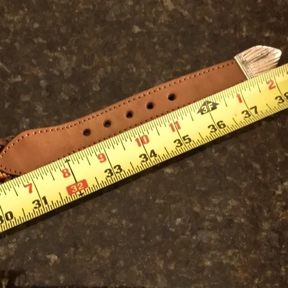 Vintage Sea Dream Leather Western Style Beaded Belt size 34 - Picture 12 of 13